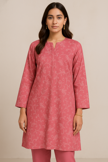 Tea Pink Unstitched Lawn Suit – Ghazi 2-Piece