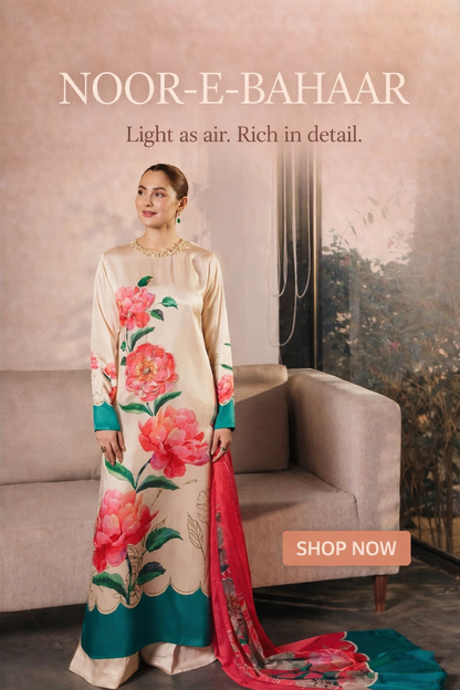 Ghazi Fabric Silk Floral Digital Print Long Maxi – Unstitched | NOOR-E-BAHAAR by Ghazi Fabric GF-NB-29-5