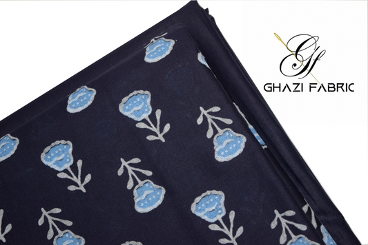 Ghazi fabric Unstitched Lawn 2 piece suit for women