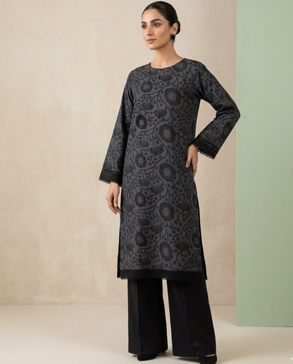 Ghazi fabric Un-Stitched Dress 2 Piece Suit For Women Printed Shirt Plain Trouser