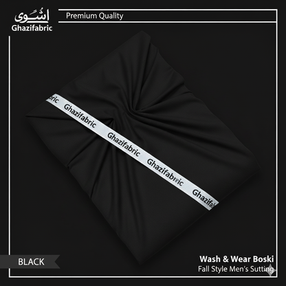 Ghazi Men Boski Wash&ware Premium Quality Fabric Black  (DS5-97)