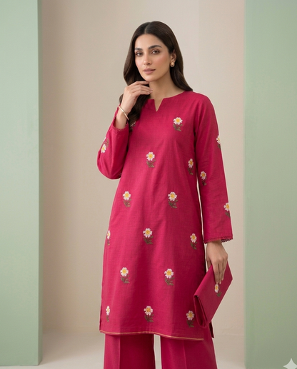 Red Peach Lawn Embroidered Suit – Noor-e-Bahar Edition GF NB-Carrot