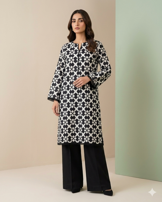 Ghazi fabric Black Unstitched Lawn Suit – 2 Piece summer collection