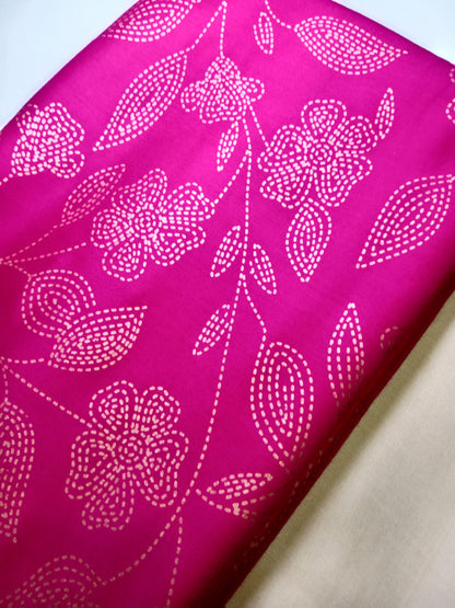 Ghazi fabric Un-stitched Premium Quality Linen Dress Collection Famza Series Un-stitch 2 Piece Suit For Women Blush Pink  with beige trouser (FM2114-H786)