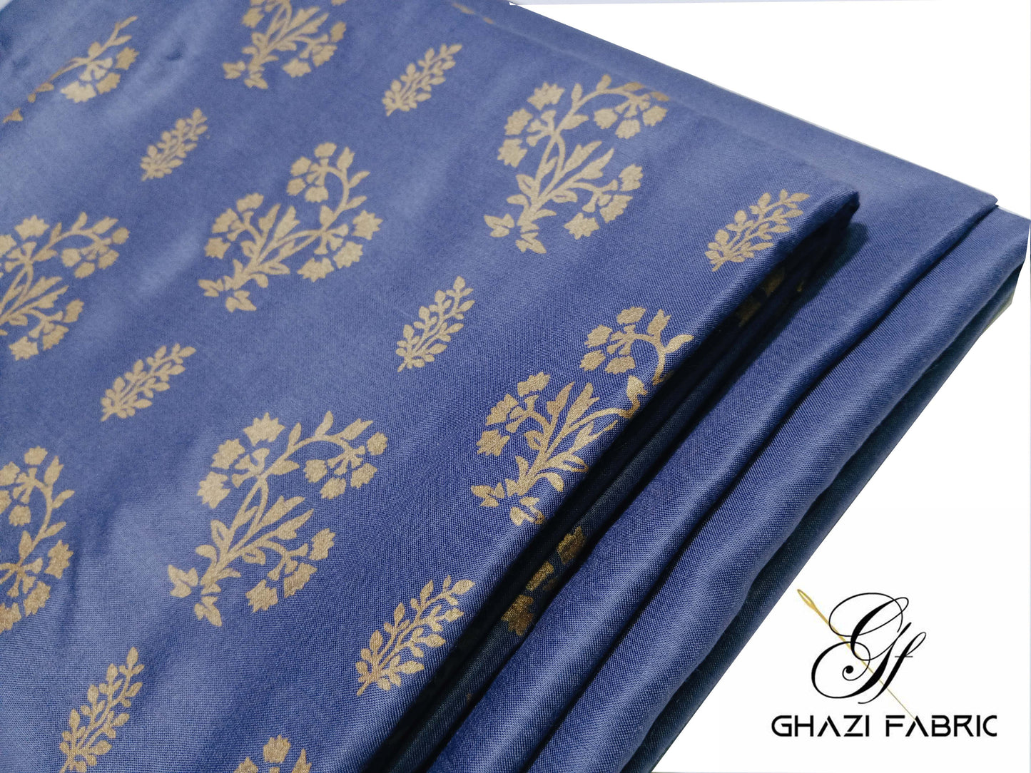 Ghazi fabric Unstitched Premium Quality Linen Dress Collection Famza Series Unstitch 2 Piece Suit For Women Gray  (FM1109-H2-B)