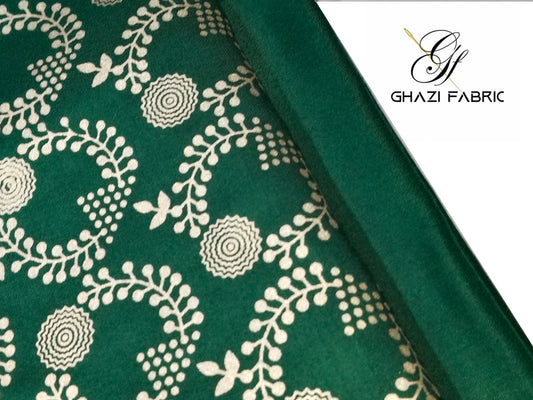Ghazi fabric Unstitched Linen 2 piece suit for women Feroza series olive green (Fz series-005542/8)
