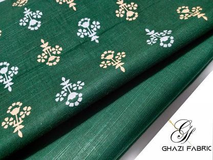 Ghazi Fabric – Khaddar-e-Khaas – KHK-06/2 Motive Bottle Green (Unstitched)