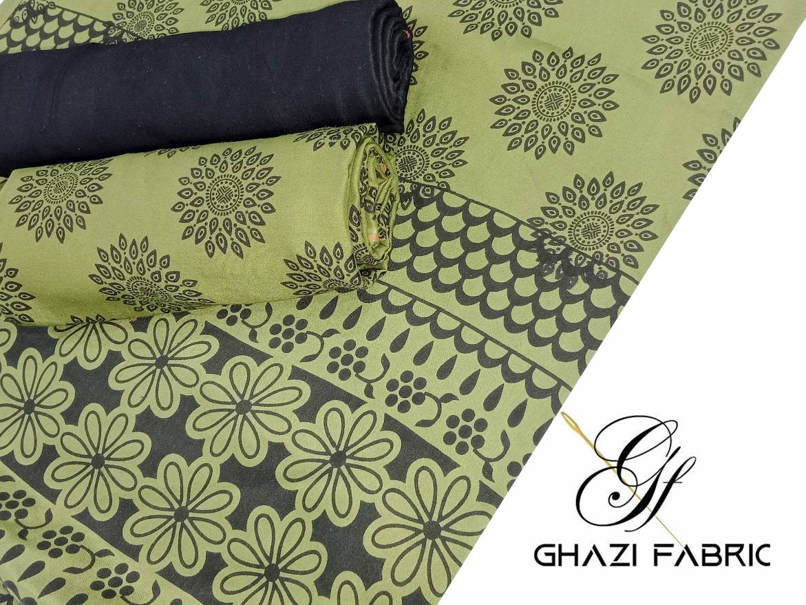 Ghazi fabric Black pearl series Linen Unstitched 3 Piece Suite For Women BP297