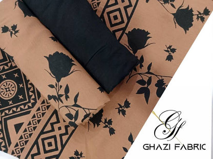 Ghazi fabric Black pearl series Linen Unstitched 3 Piece Suite For Women BP27