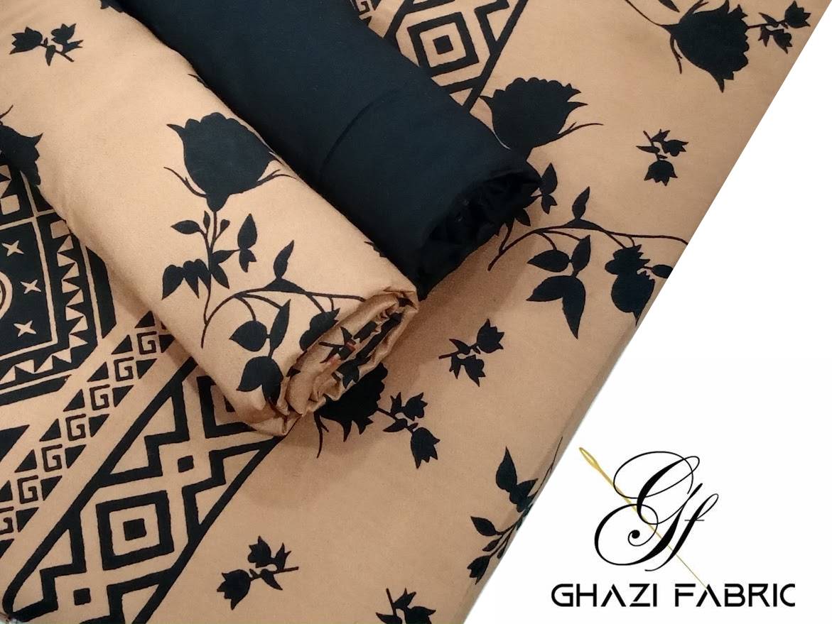 Ghazi fabric Black pearl series Linen Unstitched 3 Piece Suite For Women BP27