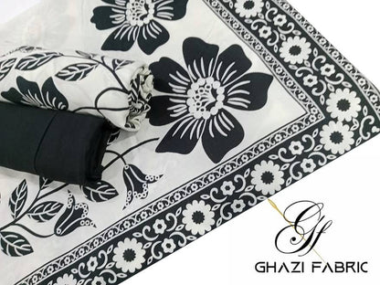 Ghazi fabric Black pearl series Linen Unstitched 3 Piece Suite For Women BP25