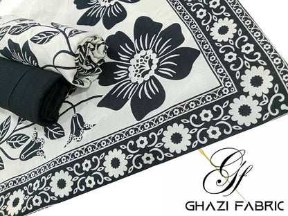 Ghazi fabric Black pearl series Linen Unstitched 3 Piece Suite For Women BP25