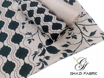 Ghazi fabric Black pearl series Linen Unstitched 3 Piece Suite For Women BP23