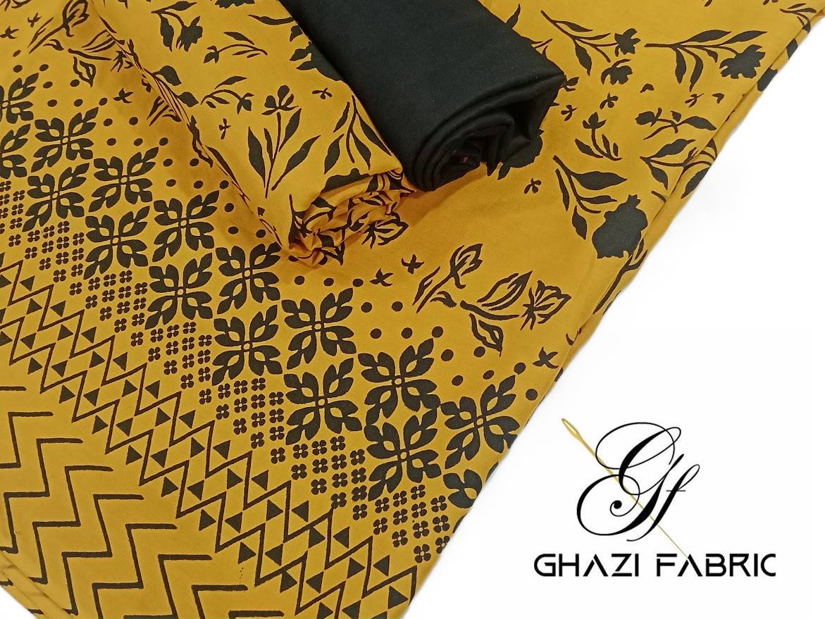 Ghazi fabric Black pearl series Linen Unstitched 3 Piece Suite For Women BP290