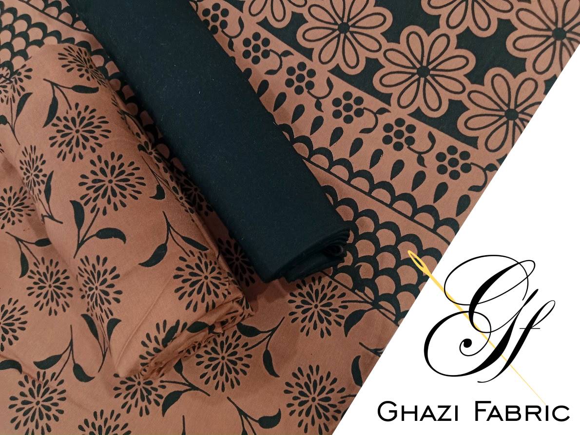 Ghazi fabric Black pearl series Linen Unstitched 3 Piece Suite For Women BP300
