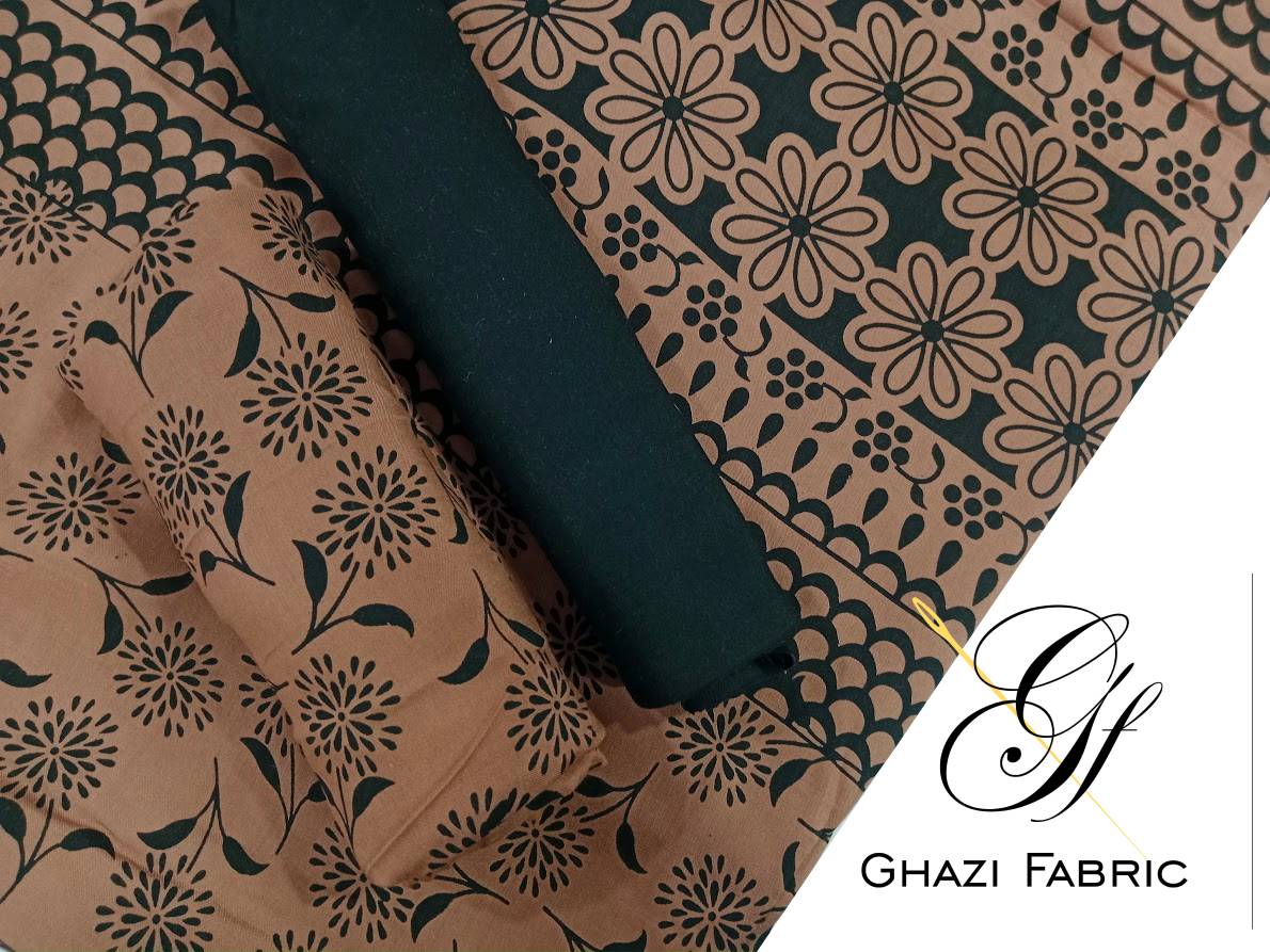 Ghazi fabric Black pearl series Linen Unstitched 3 Piece Suite For Women BP300