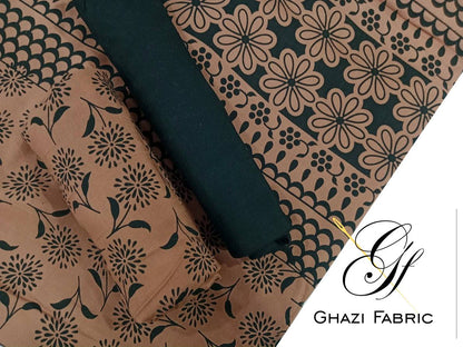 Ghazi fabric Black pearl series Linen Unstitched 3 Piece Suite For Women BP300