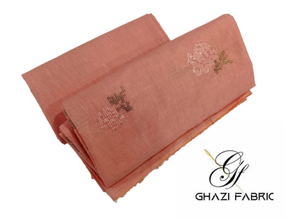 Peach Embroidered Lawn 2 Piece Suit – Noor-e-Bahar | Ghazi Fabric GF-NB-01