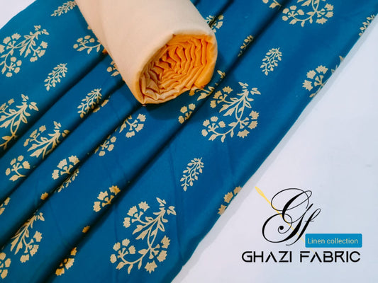 Ghazi fabric Unstitched Linen 2 piece Gull-E-Maryam Collection Zinc (GFG43-4)