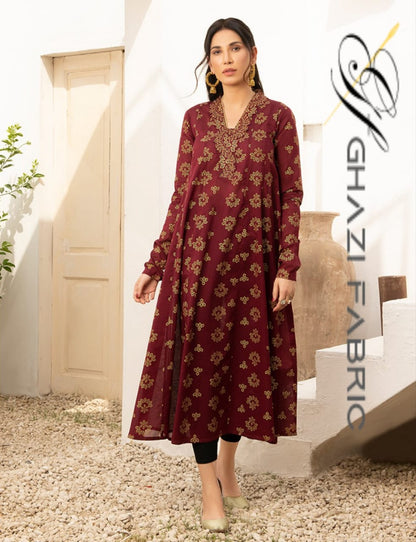 Ghazi fabric ready to wear long frock