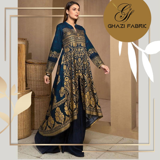 Ghazi fabric ready to wear tail frock