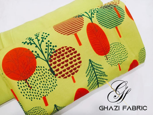 Ghazi fabric Rungrez Linen Collection Unstitched 1 piece suit for women Linen Lemon Yellow Shirt 2.50/yard