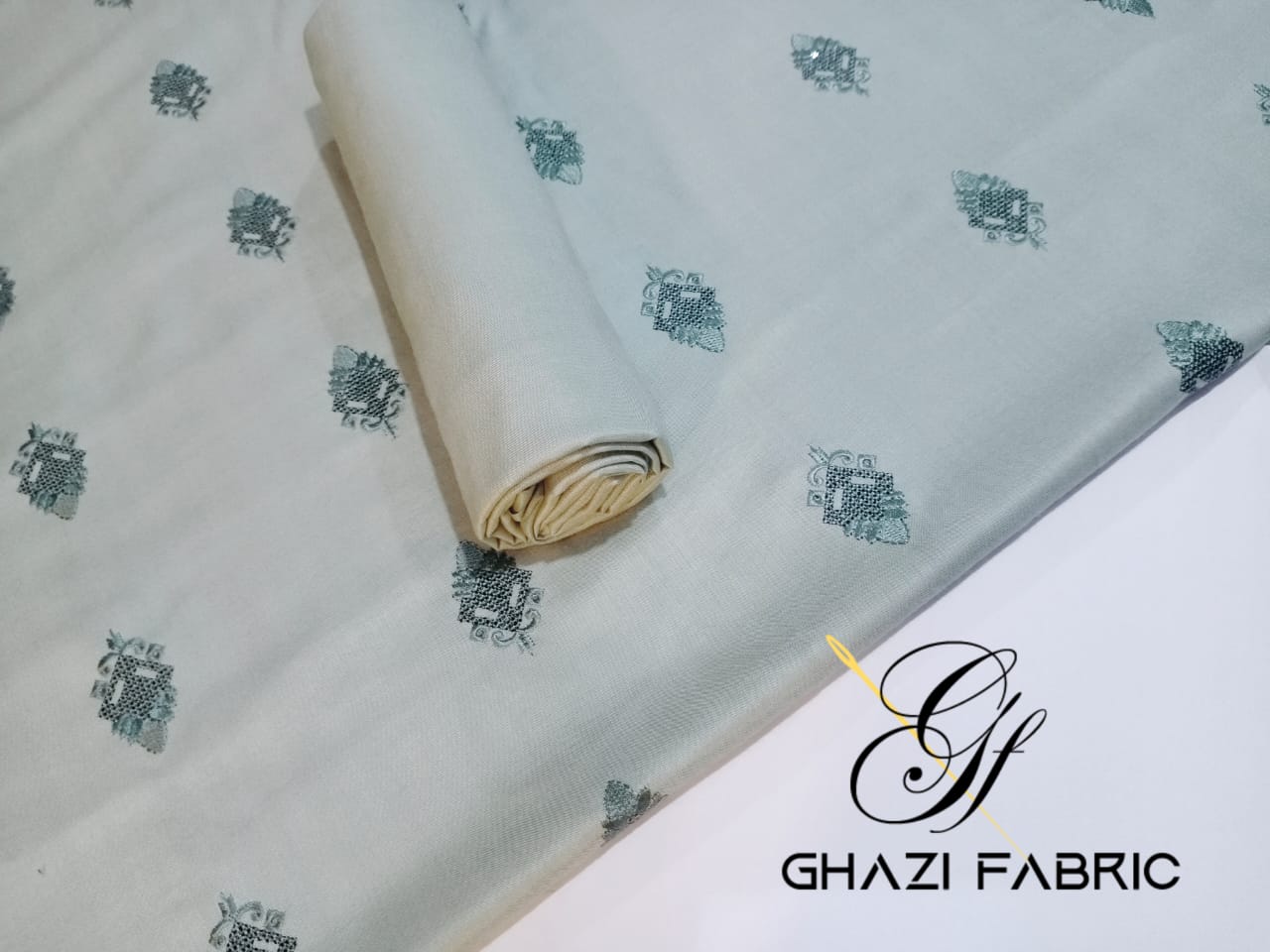 Ghazi fabric Gull-e-Marjaan Unstitched Sequence Embroidered Fall Collection 2 piece suit for Women & Girl Light Green GM7291