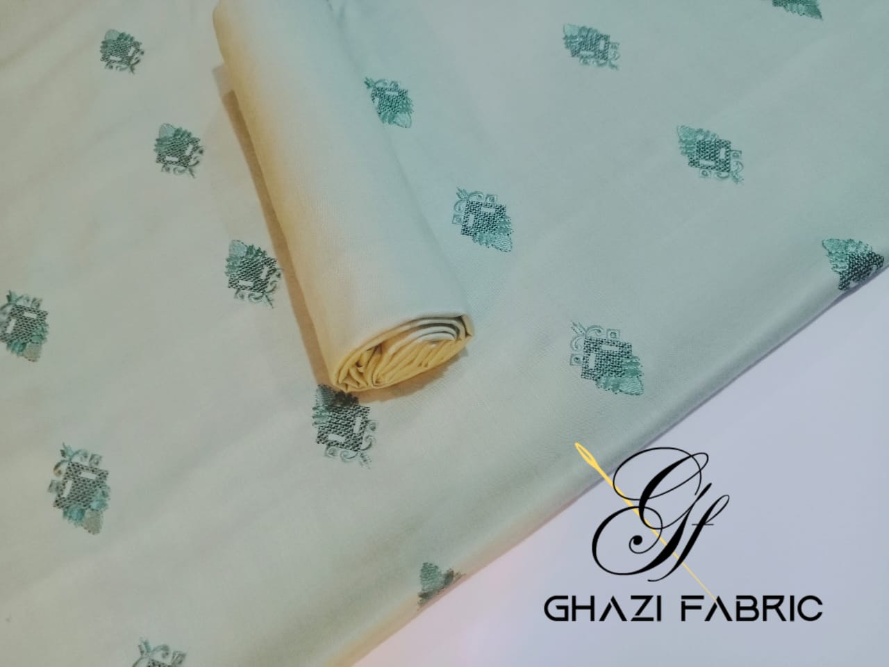 Ghazi fabric Gull-e-Marjaan Unstitched Sequence Embroidered Fall Collection 2 piece suit for Women & Girl Light Green GM7291