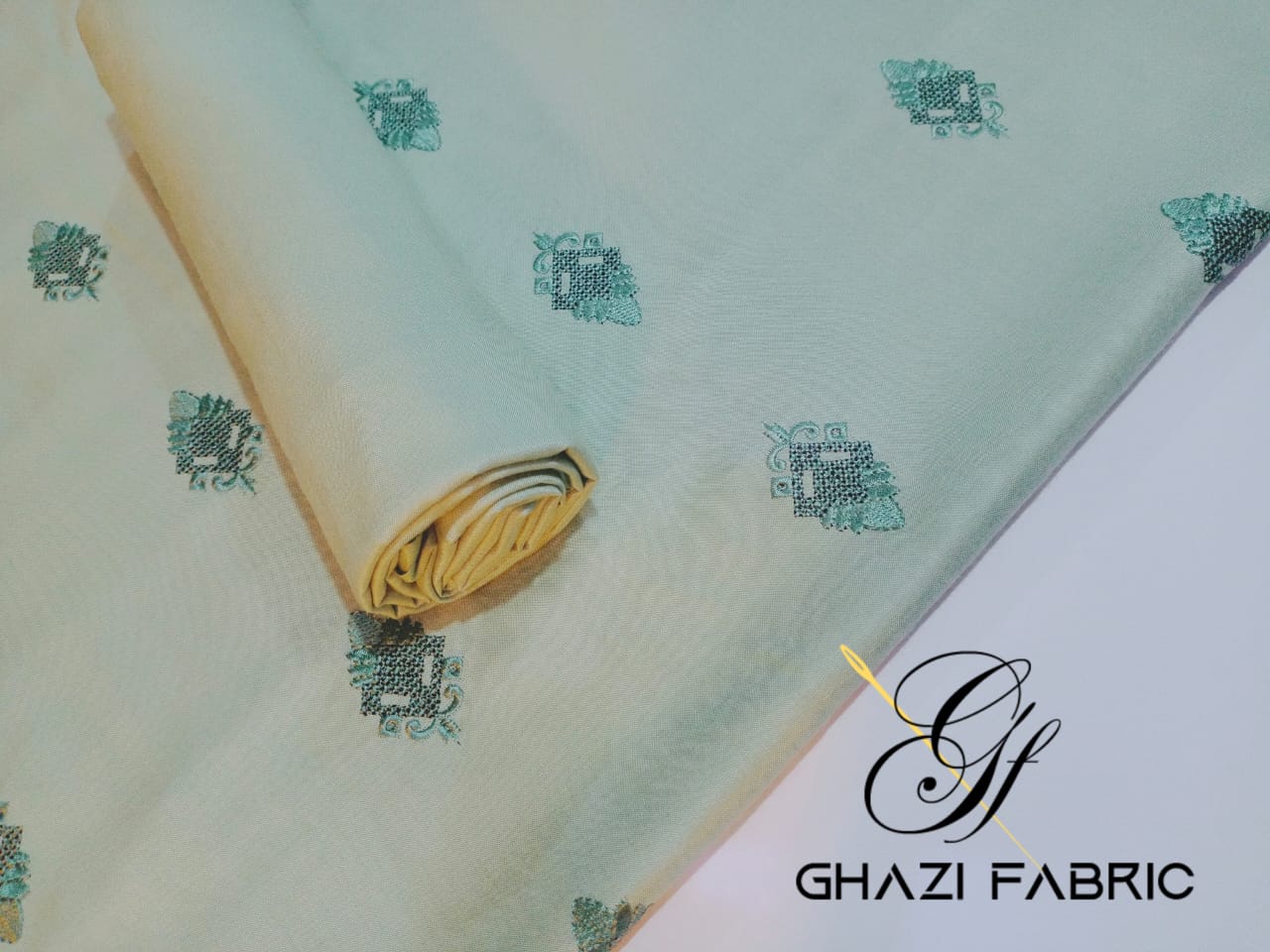 Ghazi fabric Gull-e-Marjaan Unstitched Sequence Embroidered Fall Collection 2 piece suit for Women & Girl Light Green GM7291