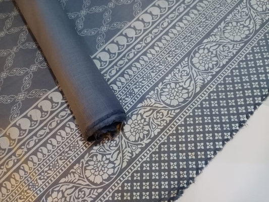 Ghazi fabric Gull-e-Marjaan Unstitched Khaddar Fall Collection 2 piece Dress for Women & Girl Grey GM8296/2