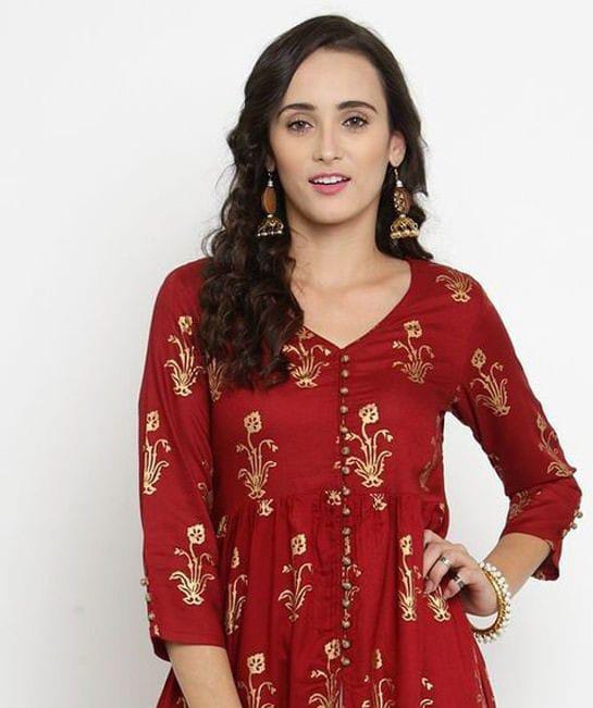 Ghazi fabric Unstitched Gull - E- Marjaan winter Linen collection  Dress 2 piece for women  Maroon GMF5725-23/2412