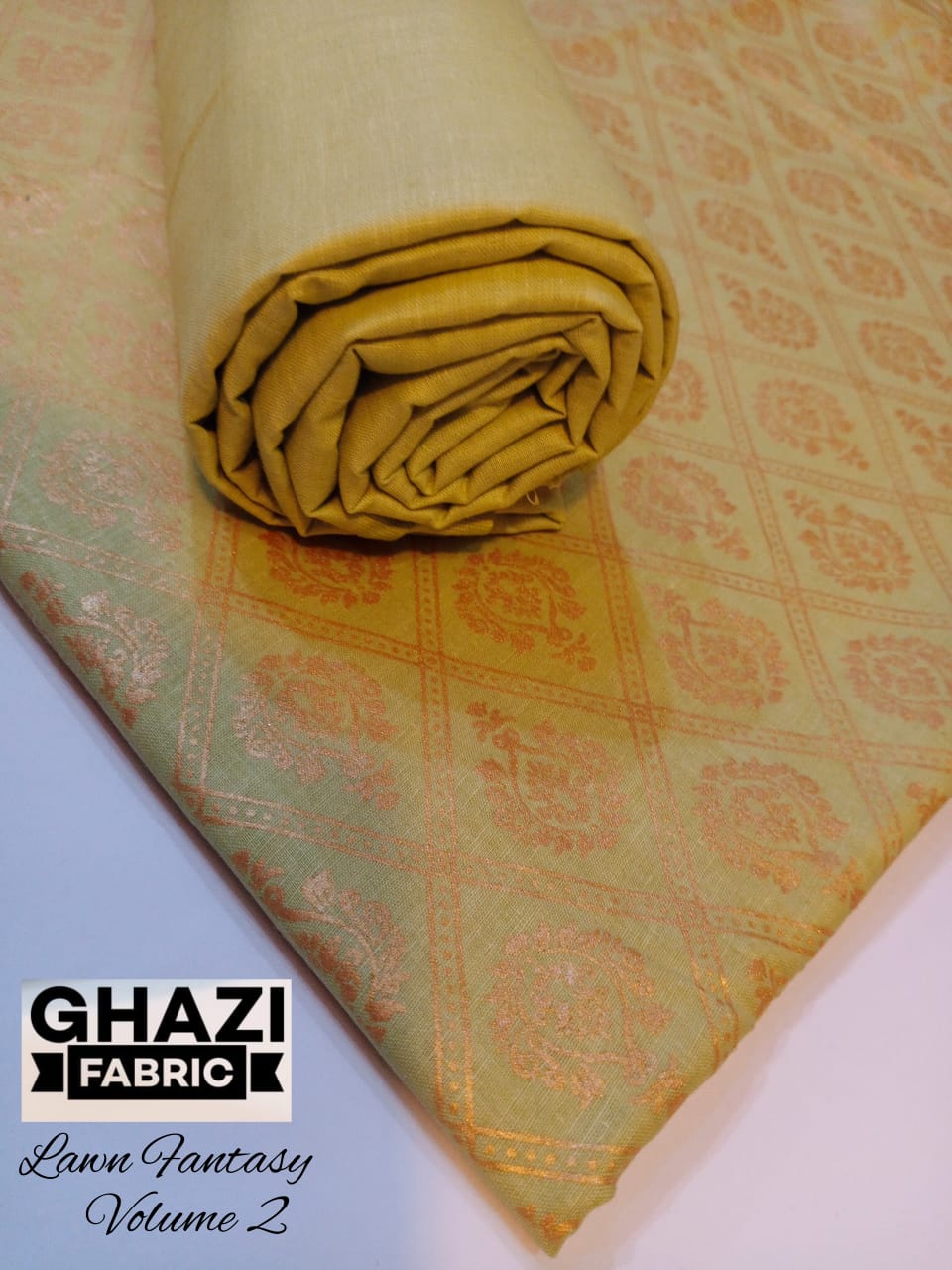 Ghazi fabric Unstitched Lawn 2 piece