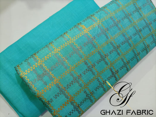 Ghazi fabric Unstitched Lawn 2 piece