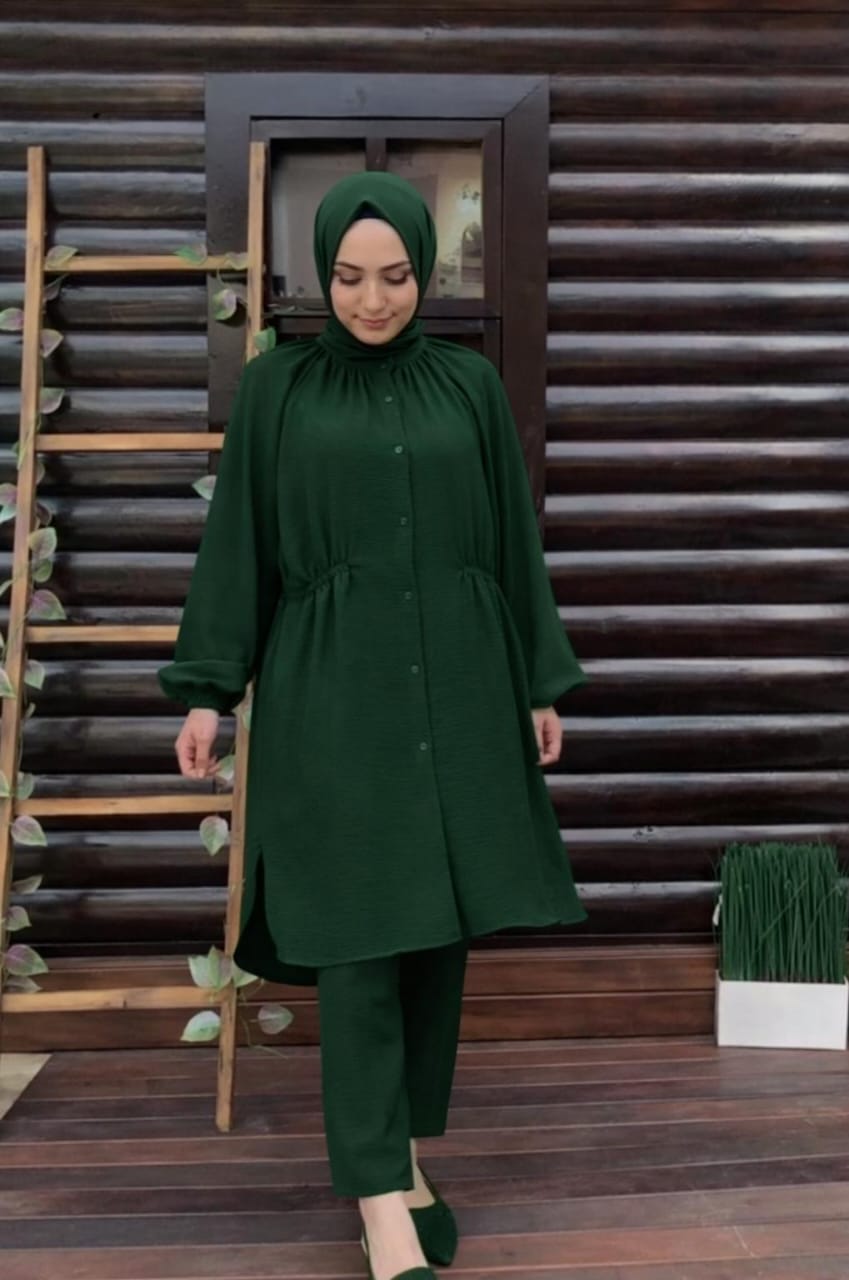 Stitched Noor-E-Bahaar 2piece Bottle Green STR-112211