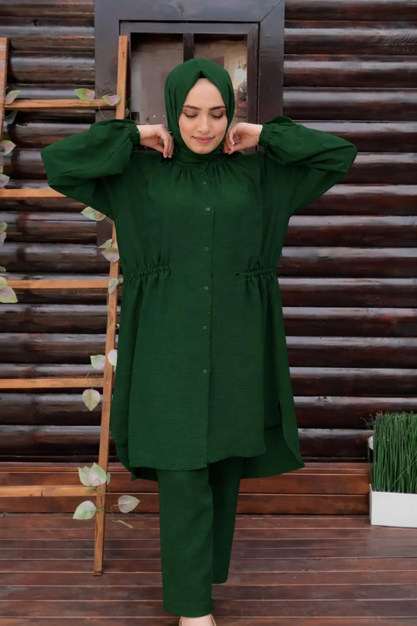 Stitched Noor-E-Bahaar 2piece Bottle Green STR-112211