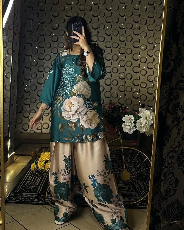 Digital Printed silk 2-Piece Suit | NOOR-E-BAHAAR by Ghazi Fabric (Unstitched) GF-NB-2076-5