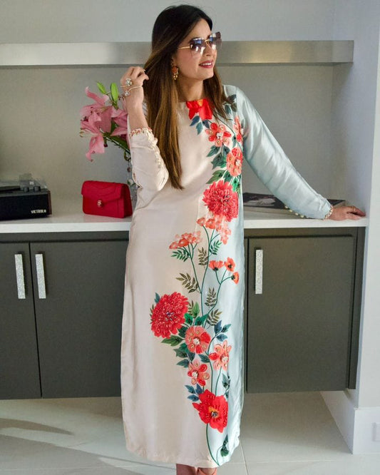 Ghazi Fabric Silk Floral Digital Print Long Maxi – Unstitched (