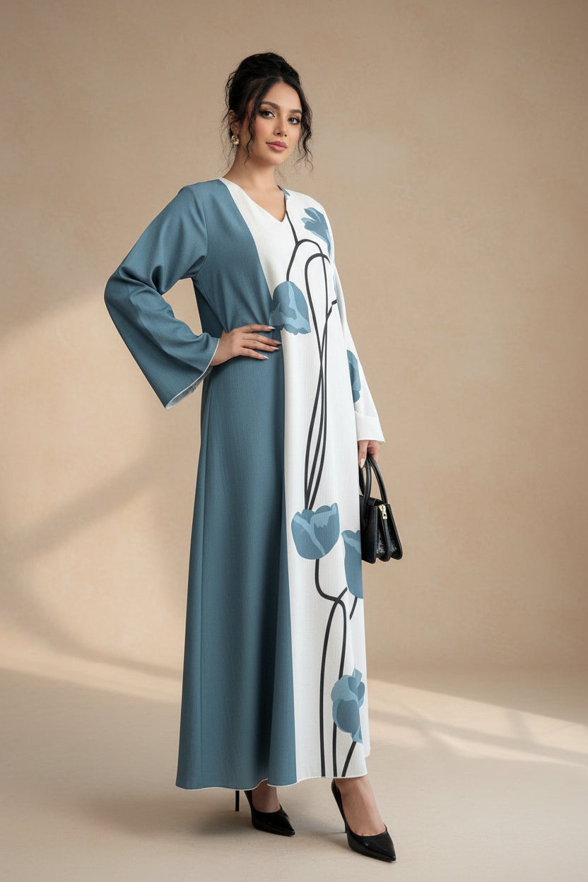 Ghazi Fabric Silk Floral Digital Print Long Maxi – Unstitched ( | NOOR-E-BAHAAR by Ghazi FabricGF-NB-569-9