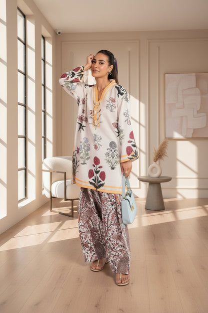 Ghazi Fabric digital print 2 piece crepe shirt trouser suit