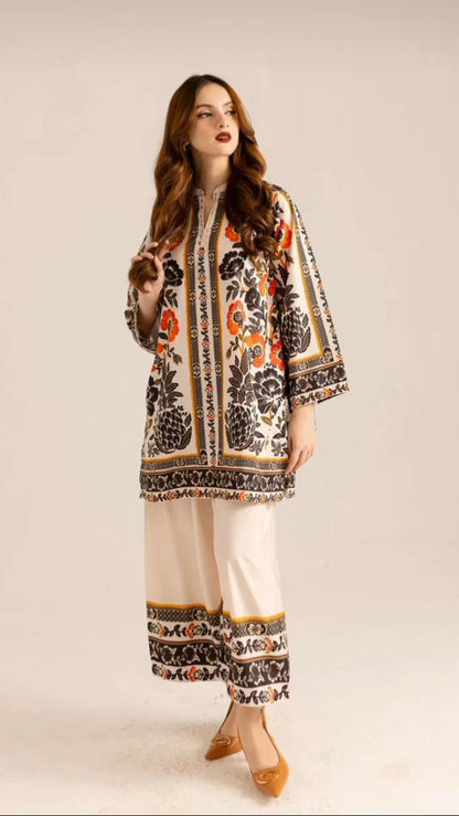 Digital Printed 2-Piece Suit Unstitched | NOOR-E-BAHAAR by Ghazi Fabric DTRS78-4S