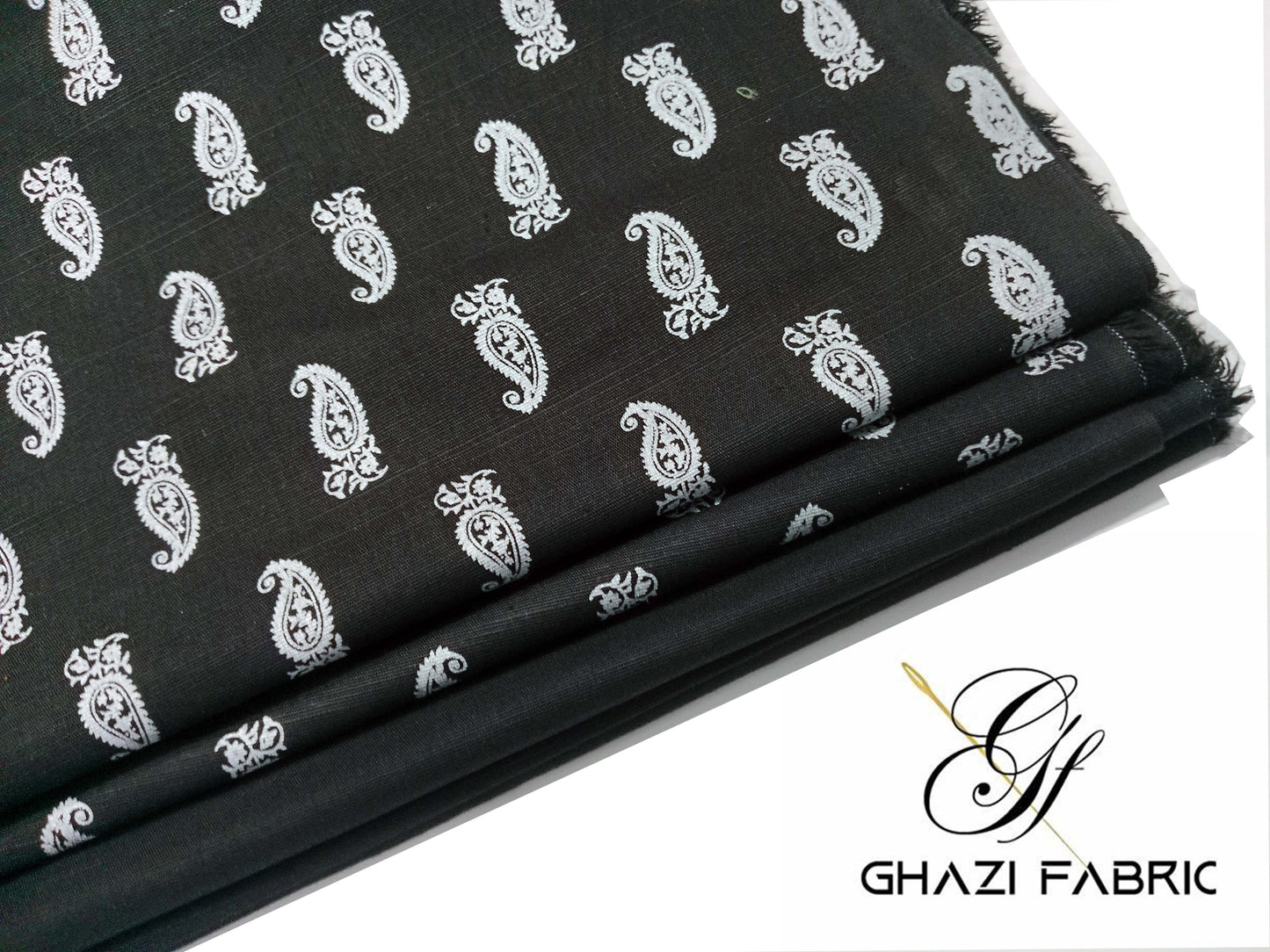 KHK-0-12 Black | Ghazi Fabric Khaddar-e-Khaas | 2 Piece Unstitched Winter Suit