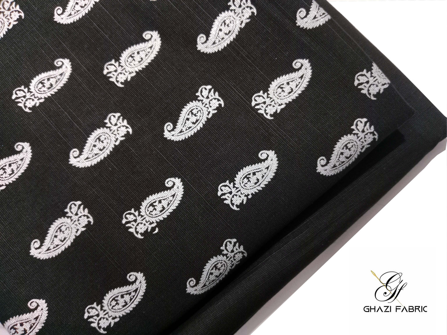 KHK-0-12 Black | Ghazi Fabric Khaddar-e-Khaas | 2 Piece Unstitched Winter Suit