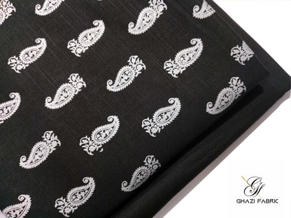 KHK-0-12 Black | Ghazi Fabric Khaddar-e-Khaas | 2 Piece Unstitched Winter Suit