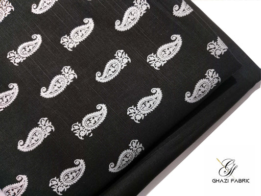 KHK-0-12 Black | Ghazi Fabric Khaddar-e-Khaas | 2 Piece Unstitched Winter Suit