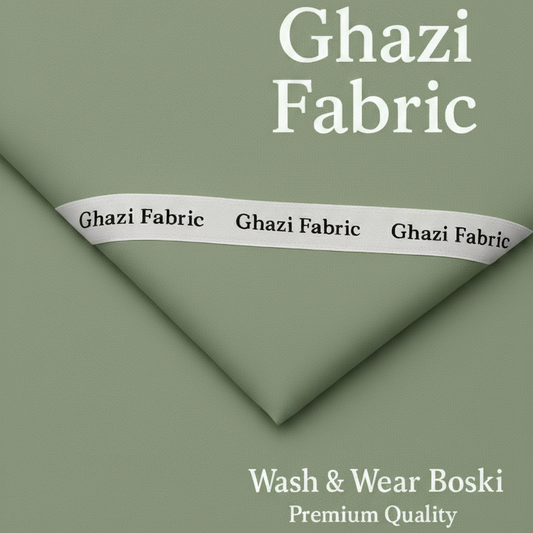 “Pistachio Boski Fabric for Men – Unstitched Premium Wash & Wear by Ghazi Fabric”