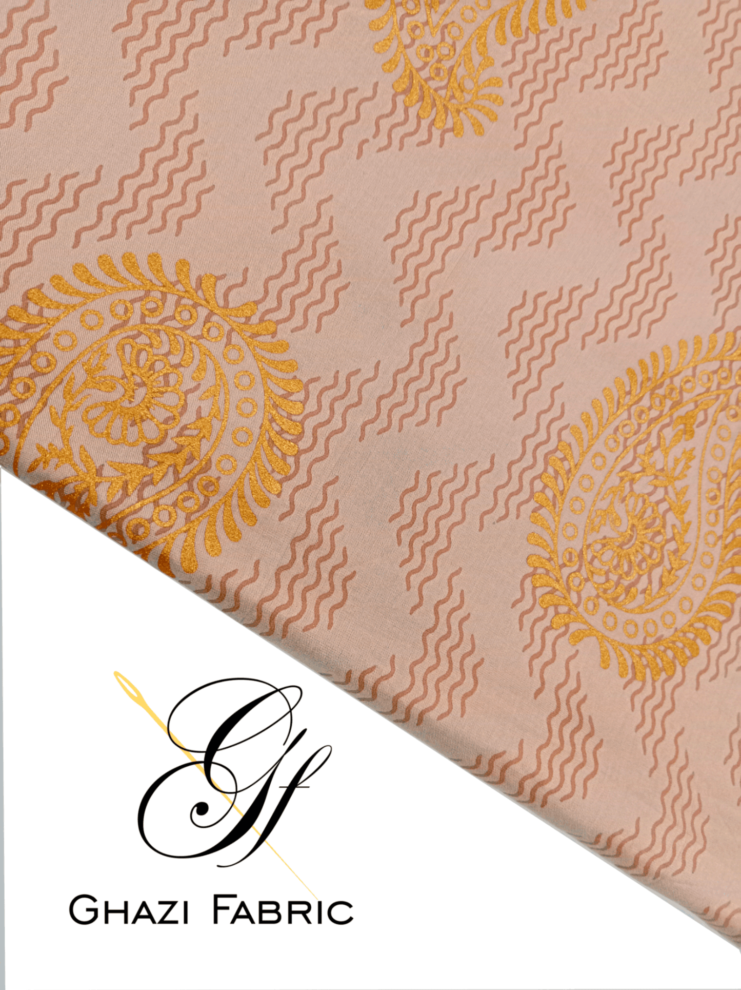 Ghazi fabric Unstitched Linen Shirt Piece Modern Print Collection Tea Pink Color (uk series 8q80/2-1)