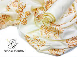 Ghazi fabric Unstitched Linen 2 piece suit for women new collection Feroza cream color (Fz series-0067679/8)