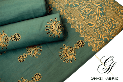 Ghazi Fabric Un-titched 3 Piece Suit Or Women New Linen Collection New Looks Prints