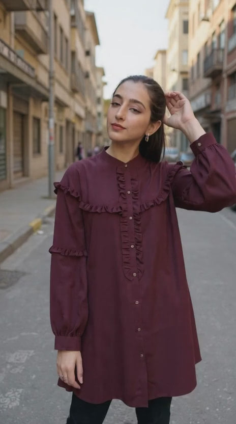 Ghazi Fabric Khas Frill Top TB-675