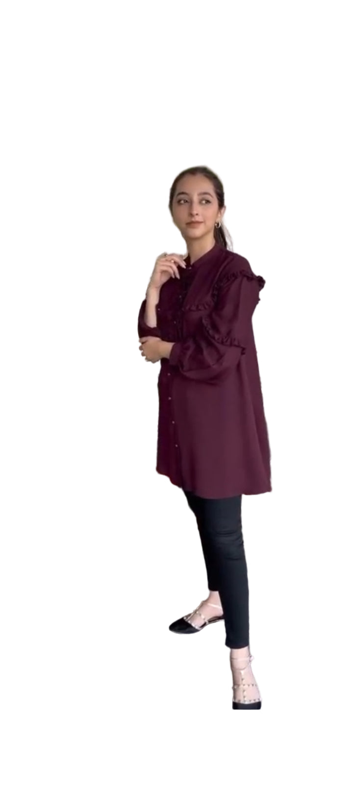 Ghazi Fabric Khas Frill Top TB-675